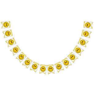 À Fanions Un joyeux Mec Happy Face Anniversaire bannière de