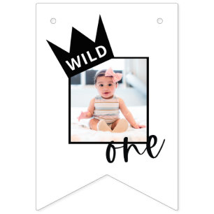À Fanions Wild One 1st Birthday 12 Mois Bannière photo