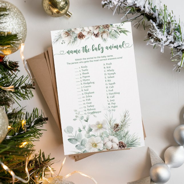 À feuillage persistant hiver Bébé Animal Correspon (Créateur téléchargé)