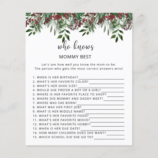 À feuillage persistant Qui connaît maman mieux (Devant)