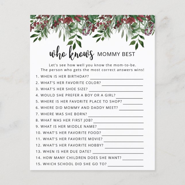 À feuillage persistant Qui connaît maman mieux (Devant)