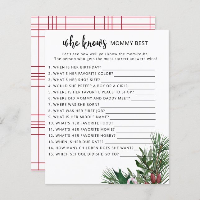 À feuillage persistant Qui connaît maman mieux (Devant / Derrière)