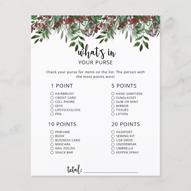 À feuillage persistant Whats dans votre sac à main (Devant)