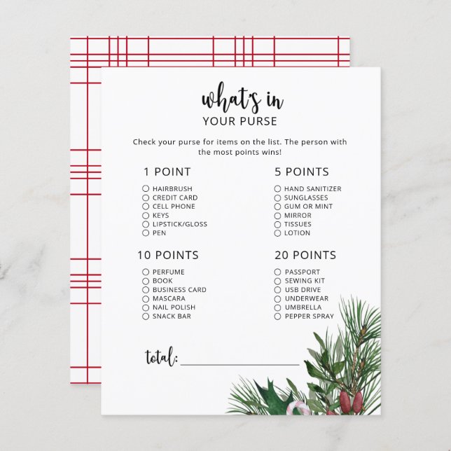 À feuillage persistant Whats dans votre sac à main (Devant / Derrière)