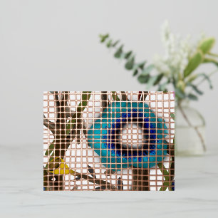 À Feuilles D'aluminium Carte postale d'invitation en gingham métallisé de