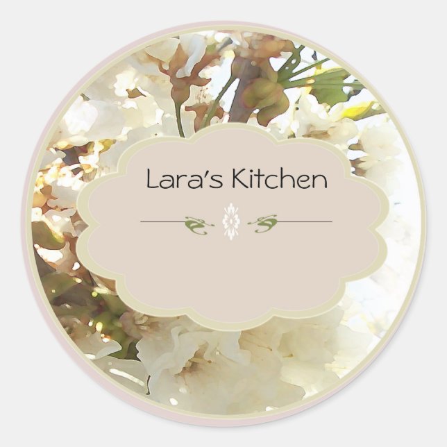  à fleurs blanches étiquettes (Devant)