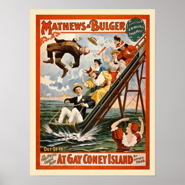 À Gay Coney Island Poster vintage (Devant)
