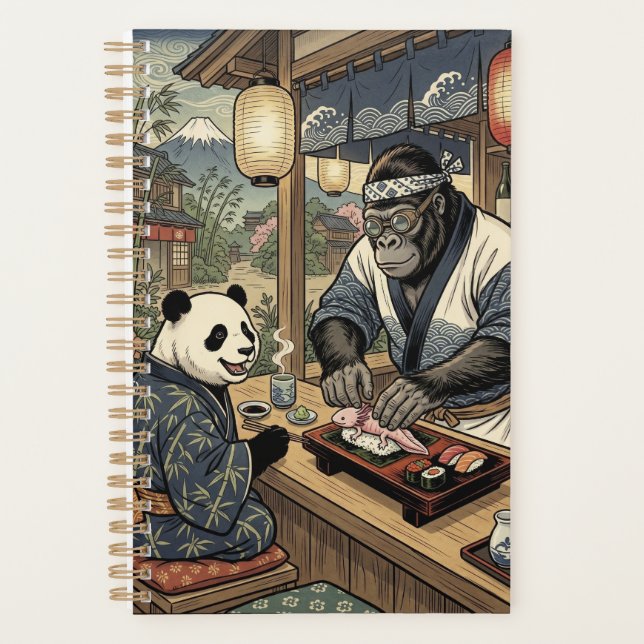 A gorilla who became a sushi chef -Ukiyo-e Style- (Devant)