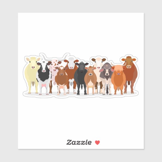 a group of cow sticker (Feuille)