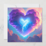 A heart made of clouds with lightning. AI Design<br><div class="desc">Very beautiful heart made of clouds with lightning. Idéal vend idéa for weddings and engagement. Cool picture with clouds and lightning. A cool generativecontent design.</div>