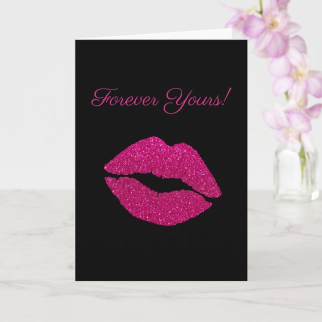 À jamais vôtre carte d'anniversaire baiser en stra (Orchidée)