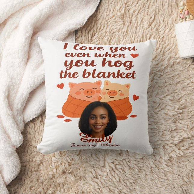 'À jamais votre Valentin' Coussin personnalisé (Couverture)
