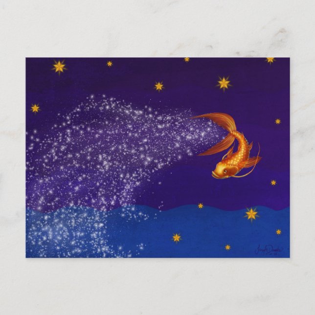 A Koi Among the Stars - carte postale (Devant)