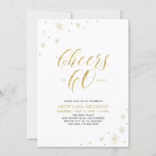À la 60 Or Moderne Invitation pour 60e annivers