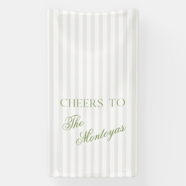 À la bannière de mariage vert sauge et beige (Verticale)
