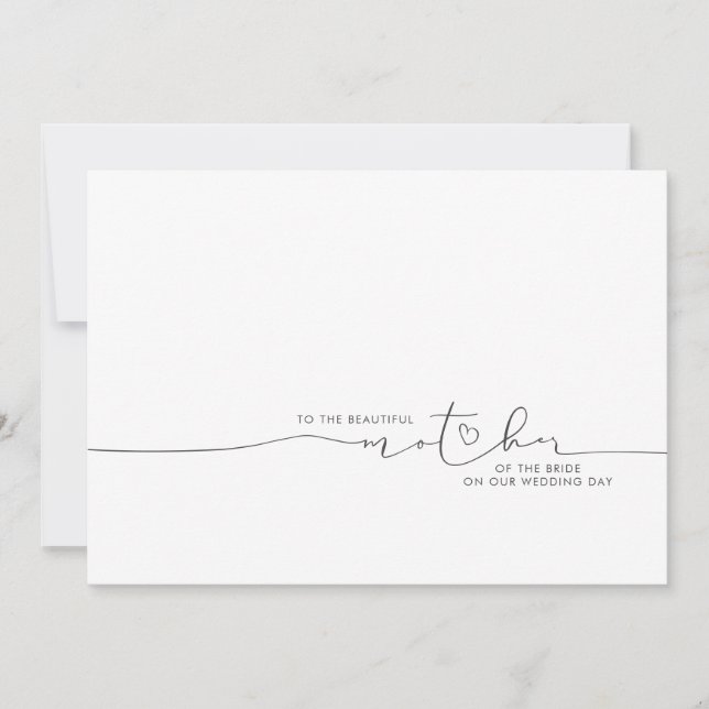 À la belle Mère de la mariée Groom Message (Devant)