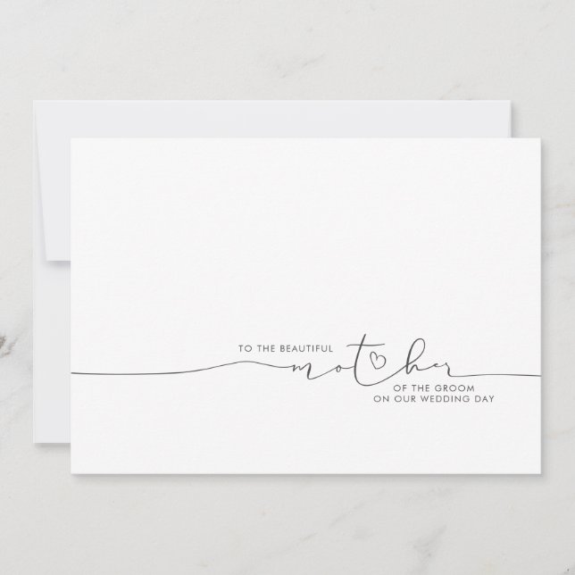 À la belle mère du marié Message de la mariée (Devant)