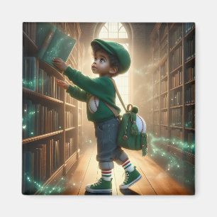 À la bibliothèque - Aimant vert