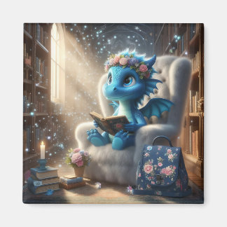 À la bibliothèque - Blue Dragon Magnet