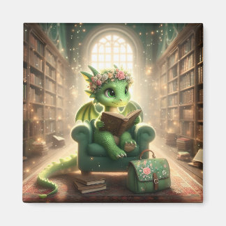 À la bibliothèque - Magnet Dragon Vert