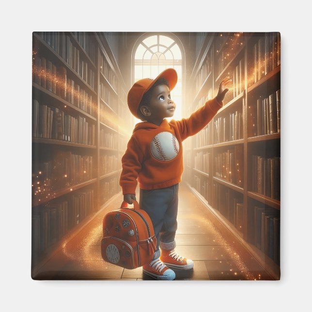 À la bibliothèque - Orange Magnet (Devant)