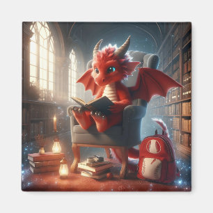 À la bibliothèque - Red Dragon Magnet