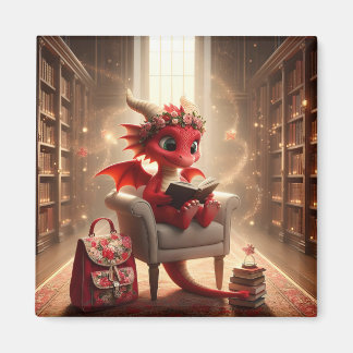 À la bibliothèque - Red Dragon Magnet