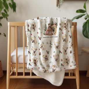 À la cabane Plaid de Noël au nom de famille
