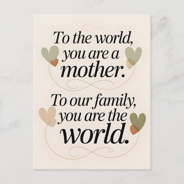 À la carte de la Mère du Monde - Citation familial (Devant)
