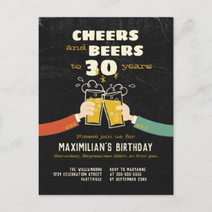 À la chope et aux bières pour 30 ans Invitation Ré