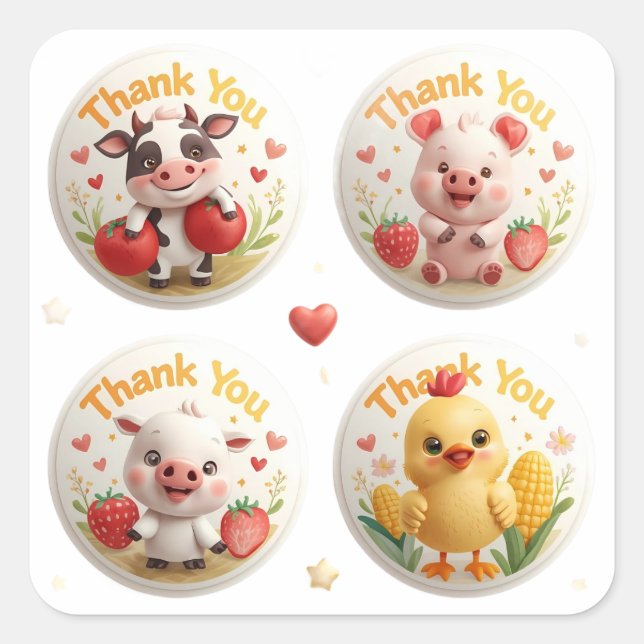 À la ferme - Stickers Merci mignon (Devant)