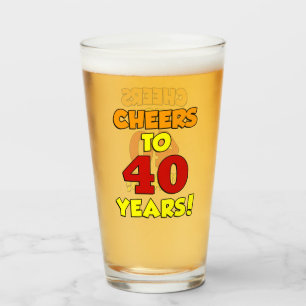 À la fête pour 40 ans Verre Coloré