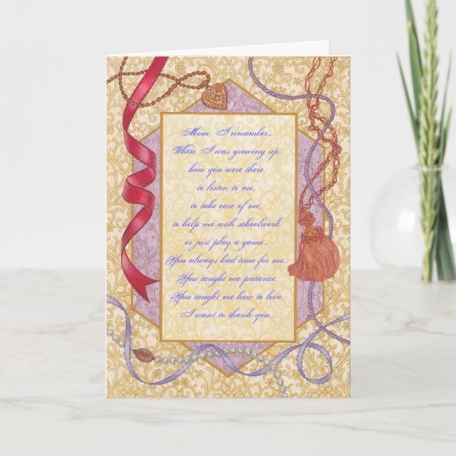 "À la maman, carte du jour de mère de votre fils" (Devant)