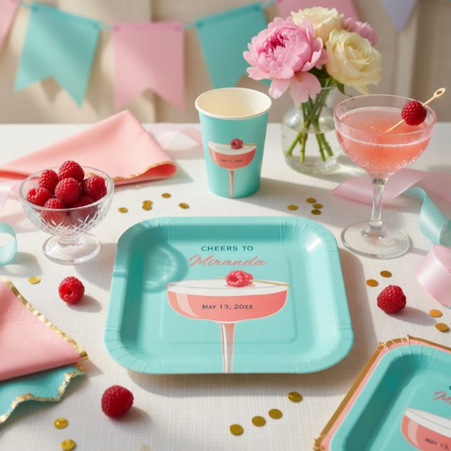 À la [Nom] Assiette de fête avec cocktail (Créateur téléchargé)