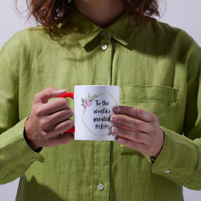 À la PLUS GRANDE MAMAN du monde Mug Fleurs Fête de (Créateur téléchargé)