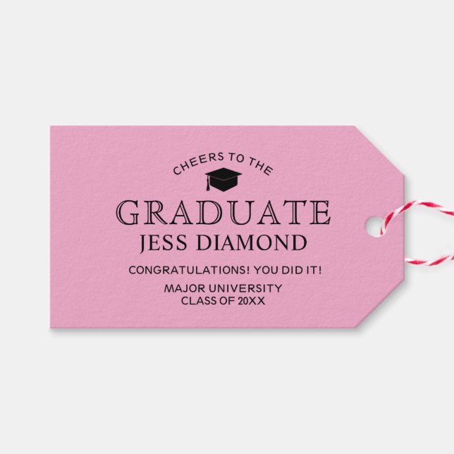 À la réussite de l'étudiant Étiquette de cadeau (r (Devant (Horizontal))