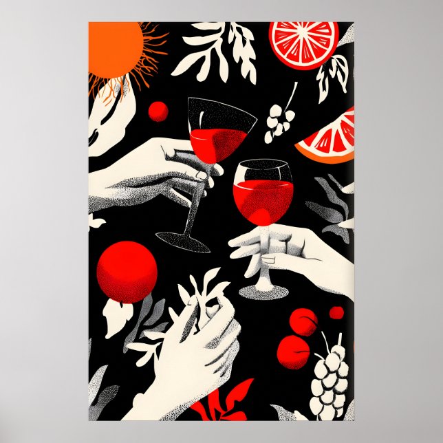 À la vie Impression d'art Scène de toast avec (Devant)