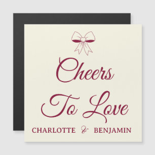 À l'amour Burgundy Ivoire Magnet de mariage Carte