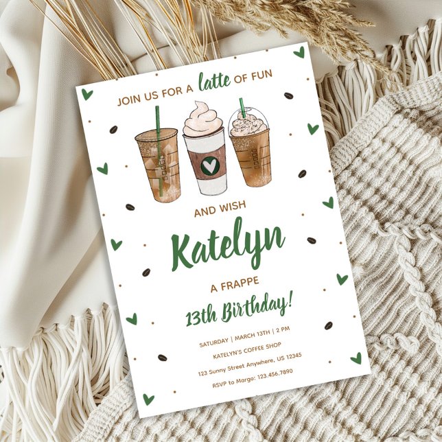 A Latte of Fun Birthday Invitation (Créateur téléchargé)