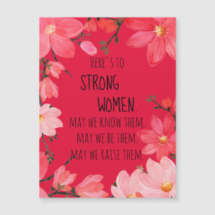 À l'honneur des femmes fortes Fleurs rouges magnét