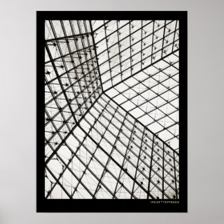 A l'intérieur de la pyramide du Louvre - affiche