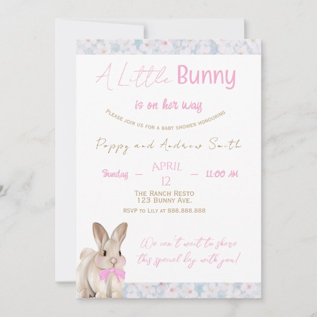 A Little Bunny Baby Shower Invitation (Devant)
