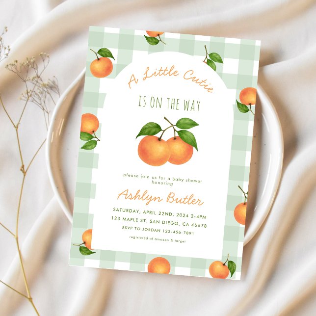A Little Cutie Citrus Green Baby Shower Invitation (Créateur téléchargé)