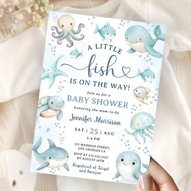 A Little Fish Is On the Way Baby Shower Invitation (Créateur téléchargé)