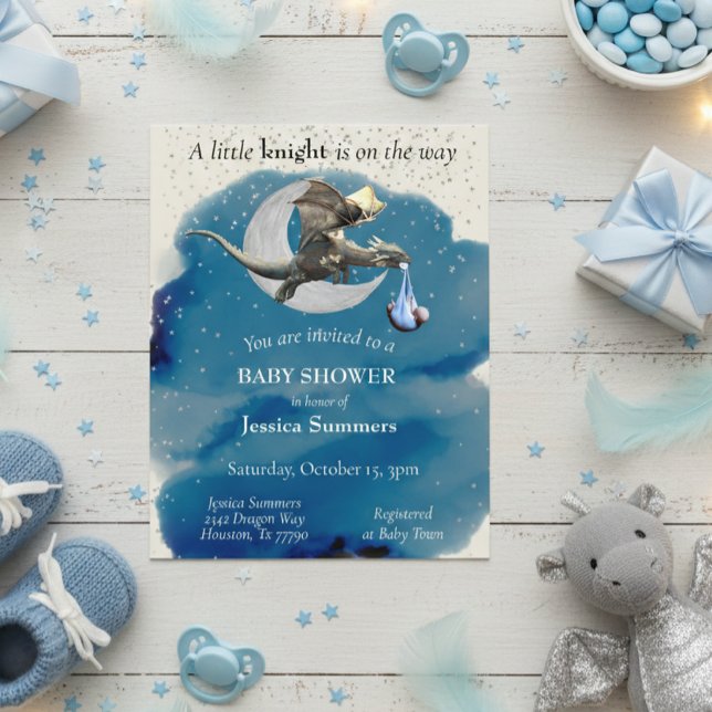 A Little Knight Dragon Baby Shower Invitation (Créateur téléchargé)