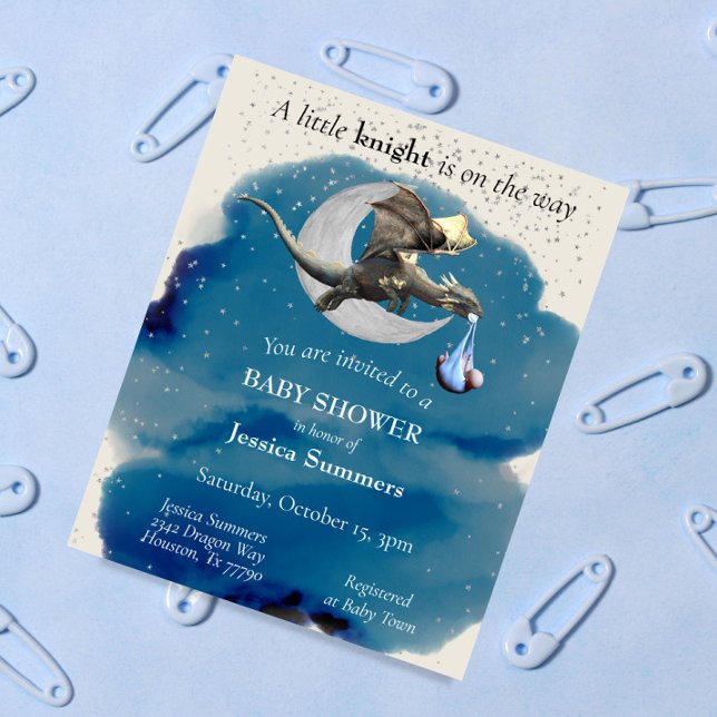 A Little Knight Dragon Baby Shower Invitation (Créateur téléchargé)