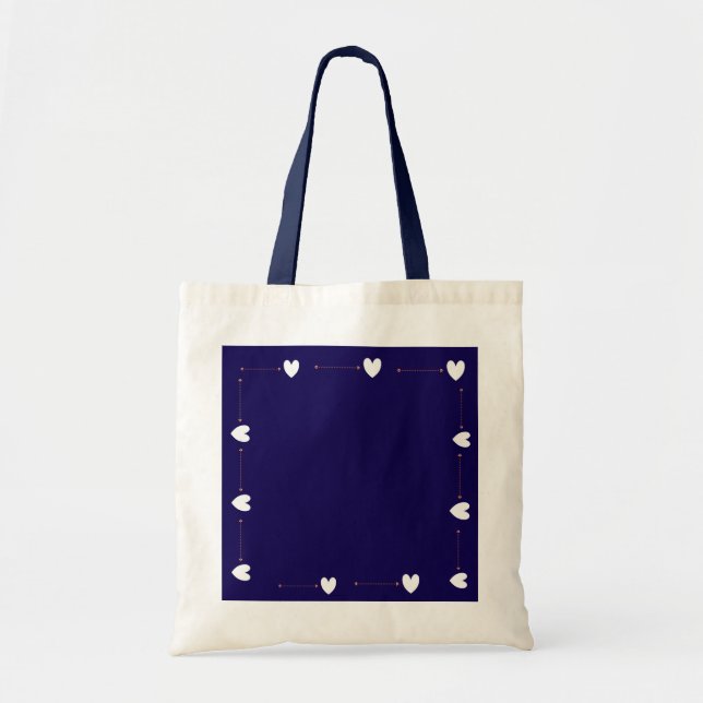 A Little Love For You – Navy Heart Tote Bag (Devant)