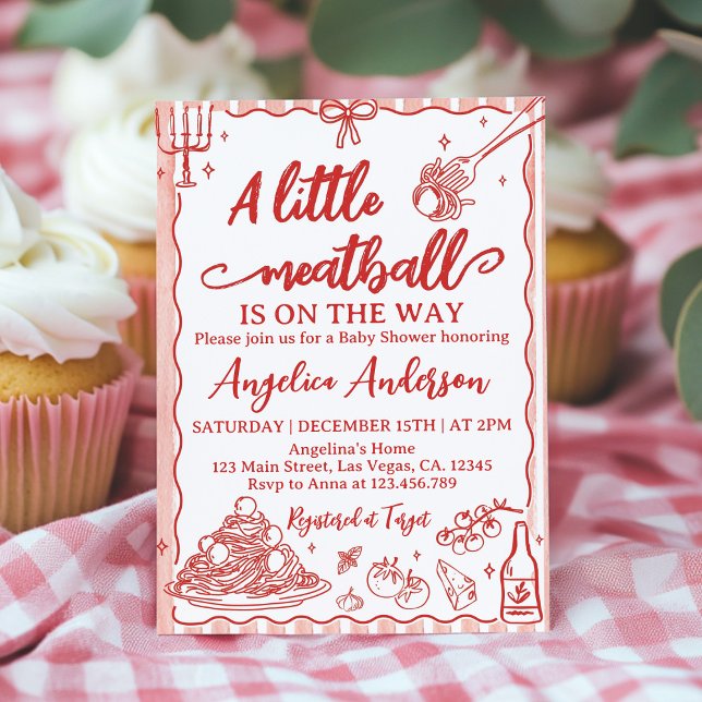 A Little Meatball Italian Baby Shower Invitation (Créateur téléchargé)