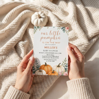 A Little Pumpkin Fall Baby Shower Invitation
