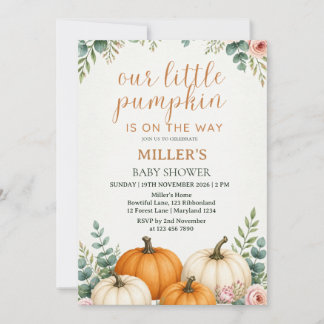 A Little Pumpkin Fall Baby Shower Invitation
